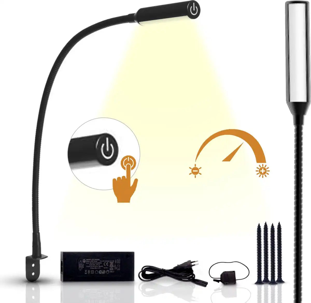 Flexibele gooseneck LED-lamp.